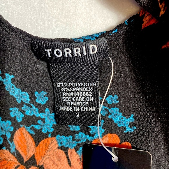 Torrid Black Floral Tiered Tank Top size 2 - Picture 12 of 12